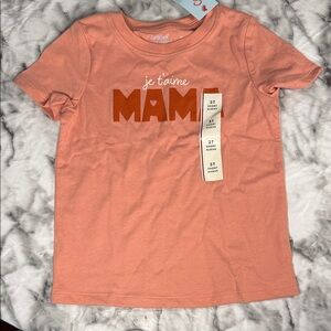 Cat & Jack Peach 'je t'aime MAMA' Short Sleeve Tee